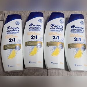 4 New Head & Shoulders Lemon Oil 2-in-1 Shampoo and Conditioner
